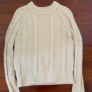 LL Bean Signature Cotton Fisherman Sweater Crewneck Misses Regular